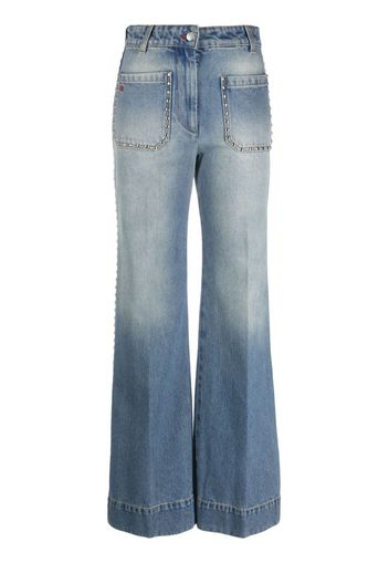 Victoria Beckham Alina studded wide-leg jeans - Blu