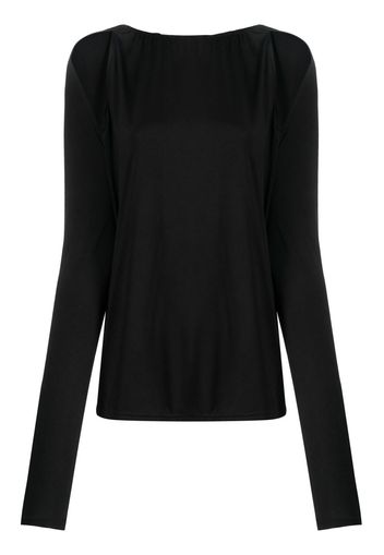 Victoria Beckham cut-out long-sleeve top - Nero