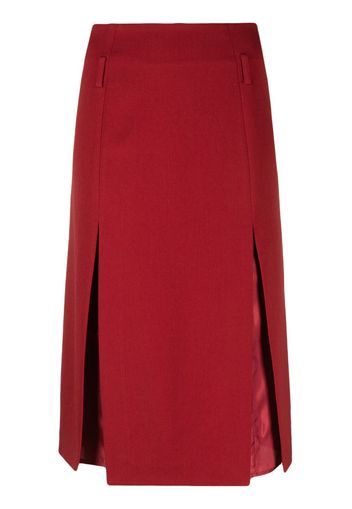 Victoria Beckham Double Layer Slit midi skirt - Rosso