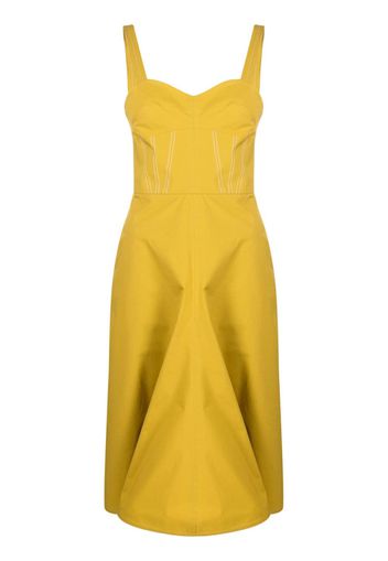 Victoria Beckham contrast-trim sleeveless midi dress - Giallo