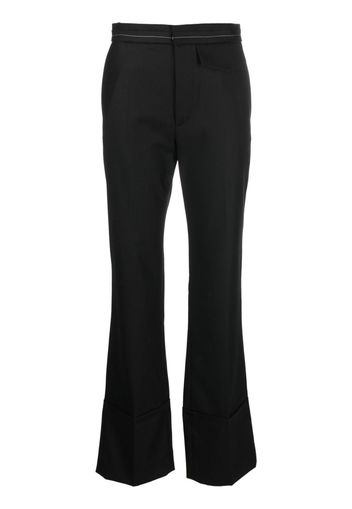 Victoria Beckham contrast-stitching flared trousers - Nero