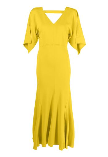 Victoria Beckham draped-sleeve midi dress - Giallo