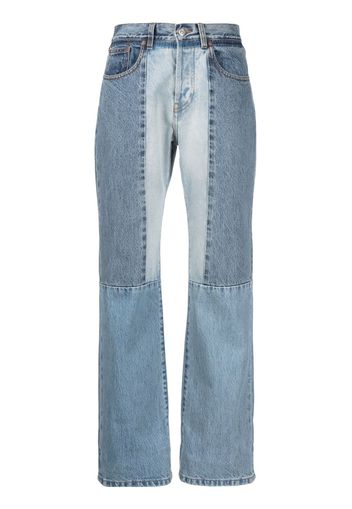 Victoria Beckham straight-leg patchwork jeans - Blu