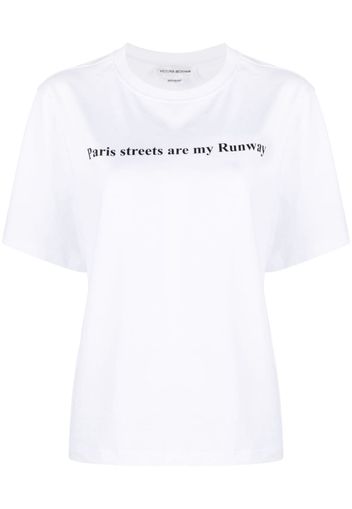 Victoria Beckham Paris Streets Are My Runway organic cotton T-shirt - Bianco