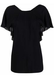 Victoria Beckham ruffle-detail short-sleeve top - Nero