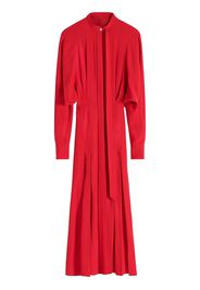 Victoria Beckham long-sleeve pleated shirtdress - Rosso