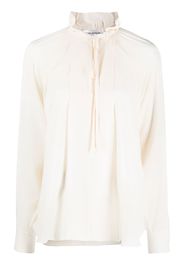 Victoria Beckham gathered-detail long-sleeve blouse - Toni neutri