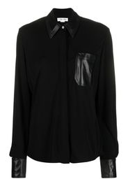 Victoria Beckham leather accent shirt - Nero