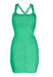 Victoria Beckham scalloped cross-strap mini dress - Verde