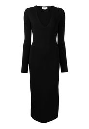 Victoria Beckham deep V-neck midi-dress - Nero