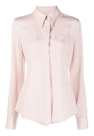 Victoria Beckham long-sleeve sheer shirt - Rosa