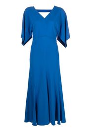 Victoria Beckham draped-sleeve midi dress - Blu