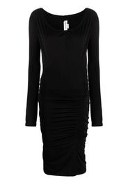 Victoria Beckham ruched long-sleeve midi dress - Nero