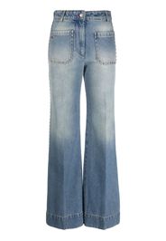 Victoria Beckham Alina studded wide-leg jeans - Blu