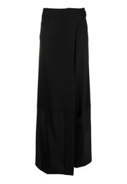 Victoria Beckham satin-trim maxi wrap skirt - Nero