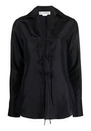 Victoria Beckham front-tie silk blouse - Nero