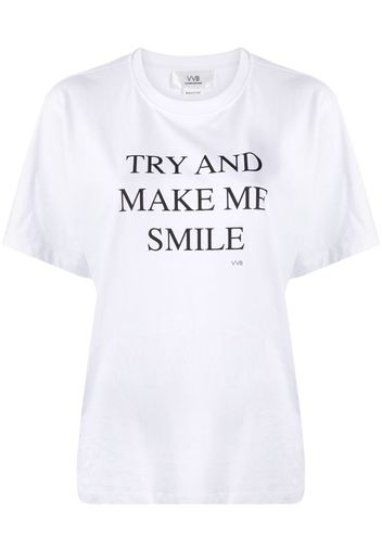 'try and make me smile' slogan t-shirt