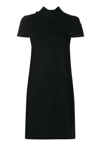 mock-neck cap-sleeves dress