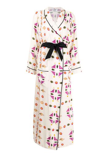 Victoria Victoria Beckham geometric-print robe dress - Rosa