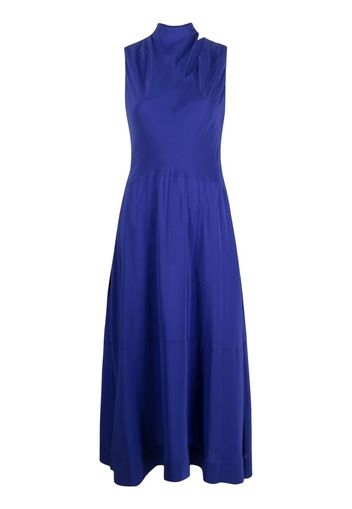 Victoria Victoria Beckham Vestito midi smanicato con ruches - Blu