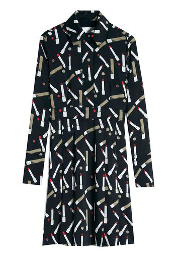 Victoria Victoria Beckham lipstick-print shirtdress - Nero