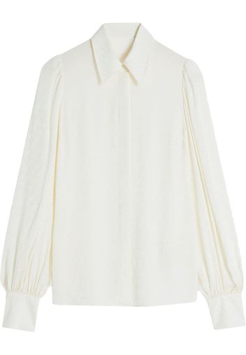 Victoria Victoria Beckham long-sleeve logo jacquard shirt - Bianco