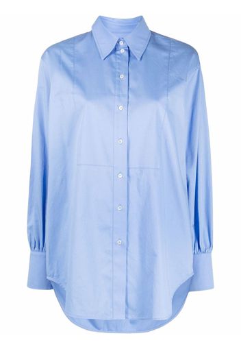 Victoria Victoria Beckham long-sleeve organic cotton shirt - Blu