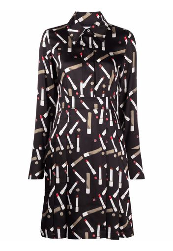 Victoria Victoria Beckham lipstick-print midi dress - Nero