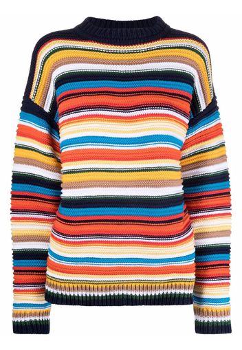 Victoria Victoria Beckham stripe-pattern cotton sweater - Arancione