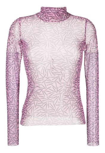 Viktor & Rolf semi-sheer logo-print top - Rosa