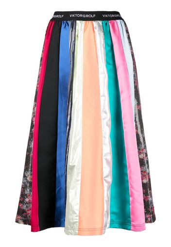 Viktor & Rolf mix-print A-line midi skirt - Blu