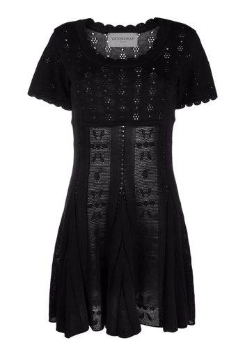 Viktor & Rolf Spinning Threads cotton-lyocell knitted minidress - Nero