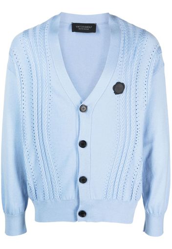 Viktor & Rolf cable-knit V-neck cardigan - Blu