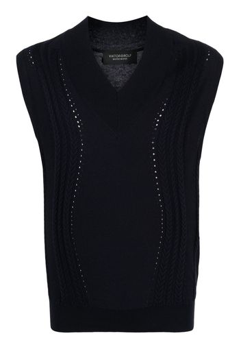 Viktor & Rolf cable-knit V-neck vest - Blu