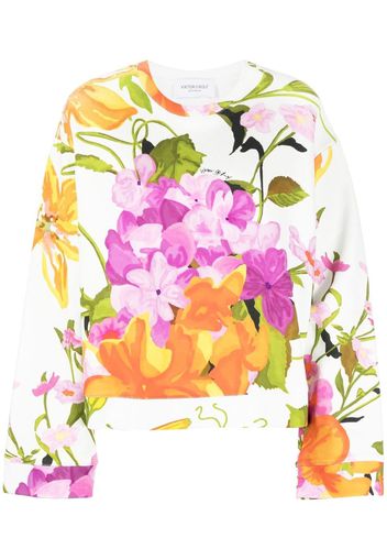 Viktor & Rolf T-shirt a maniche lunghe a fiori - Bianco