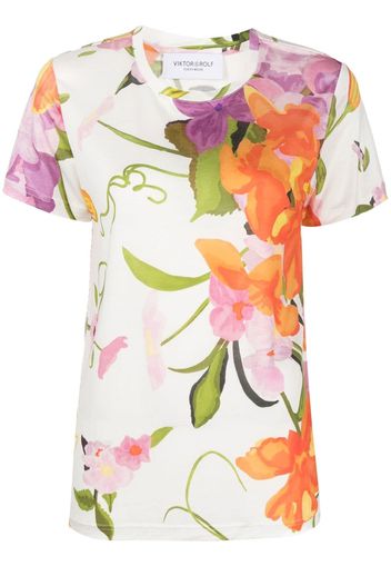 Viktor & Rolf T-shirt a fiori - Bianco