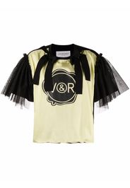 Viktor & Rolf logo-print ruffled T-shirt - Giallo