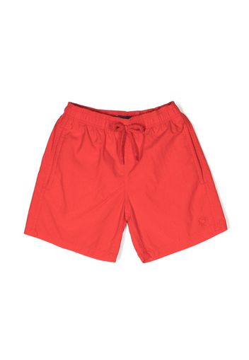 Vilebrequin Kids embroidered-logo drawstring swim shorts - Rosso