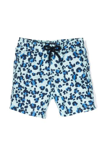 Vilebrequin Kids leopard-print swim shorts - Blu