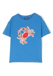 Vilebrequin Kids logo-detail crab-motif cotton T-shirt - Blu