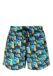 Vilebrequin Moorea fish-print swim shorts - Blu