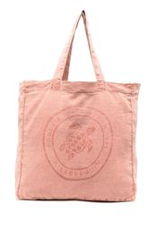 Vilebrequin logo-print linen tote bag - Arancione