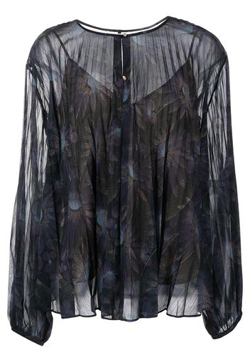 Vince floral-print layered blouse - Blu