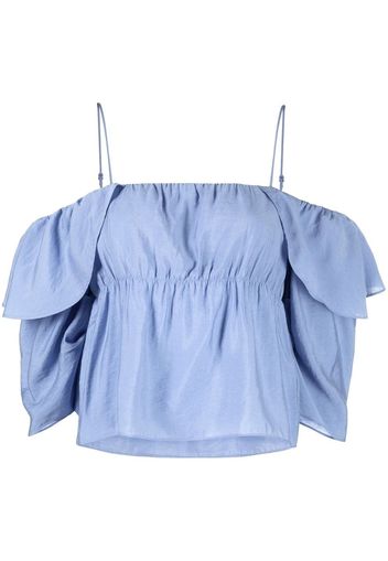 Vince cold-shoulder ruffle blouse - Blu