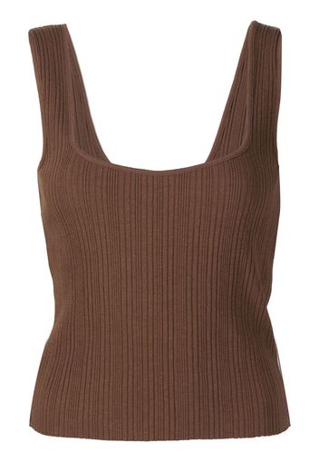 Vince sleeveless pleated vest - Marrone