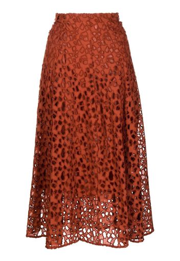 Vince A-line lace-embroidered skirt - Rosso