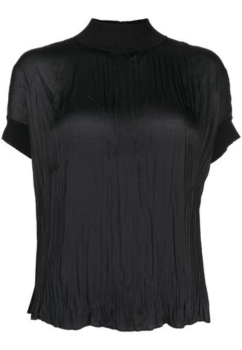 Vince Blusa plissettata a collo alto - Nero