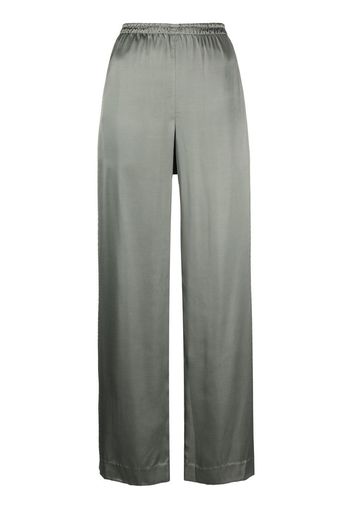 Vince satin-finish straight trousers - Verde