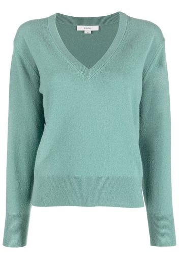 Vince v-neck plain jumper - Verde