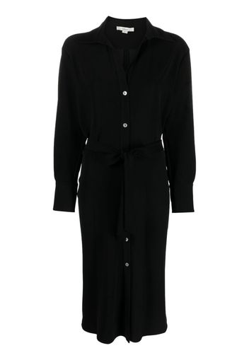 Vince tied-waist V-neck shirt dress - Nero